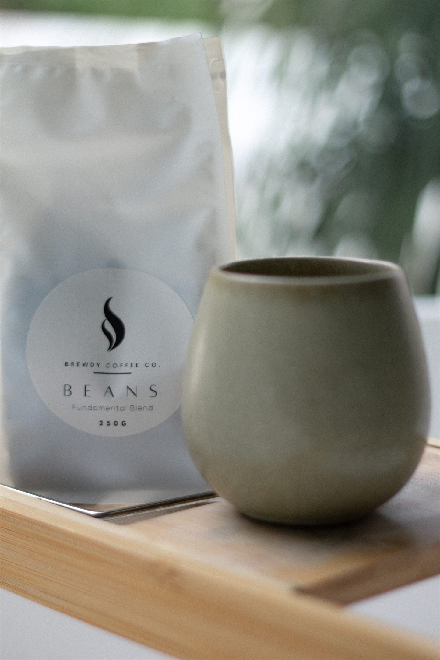 Quiet evening cup with a sage ceramic mug