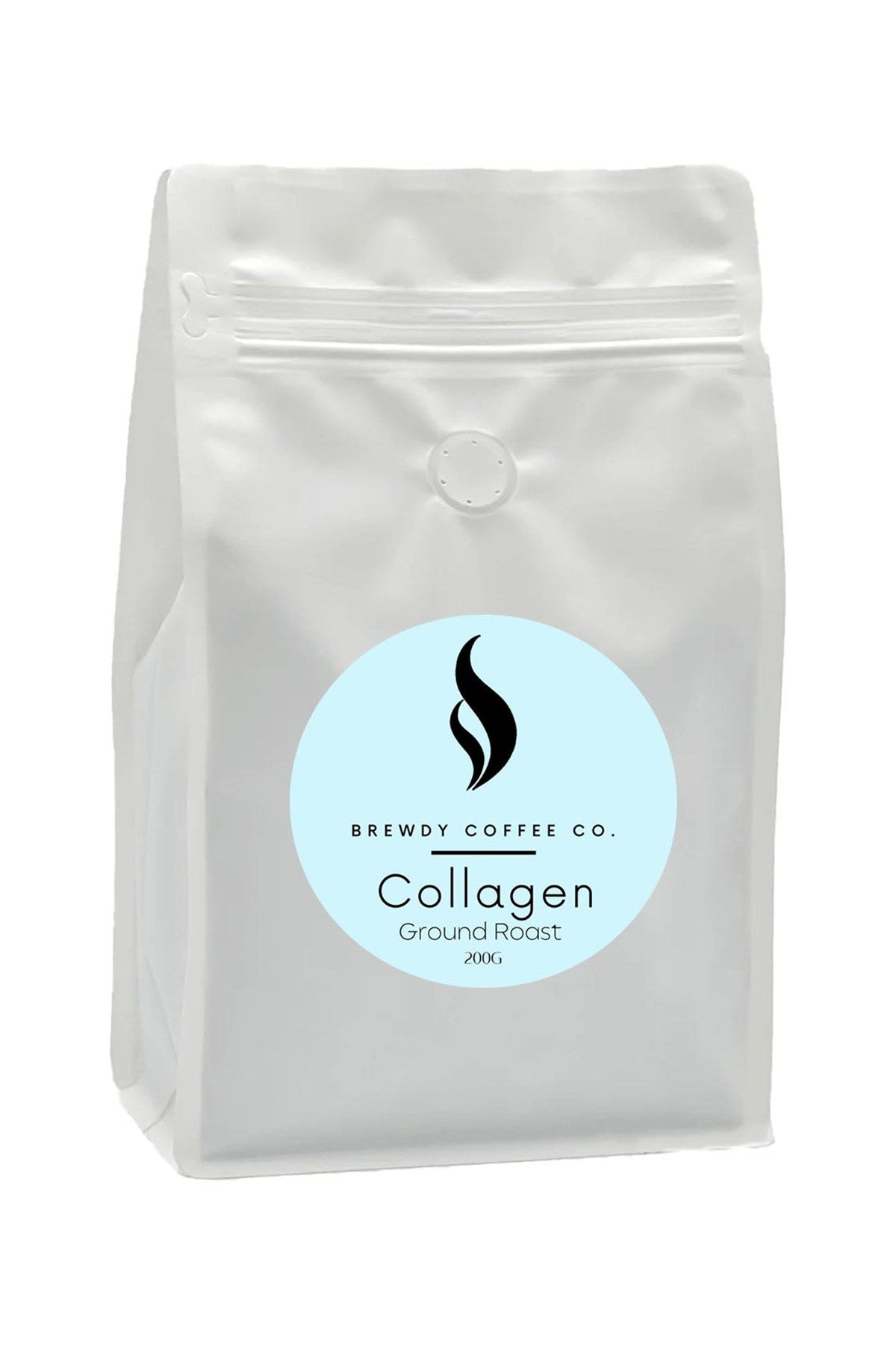 Collagen Ground Coffee, ground coffee blend, Brewdy Coffee Co, front of pack on white background