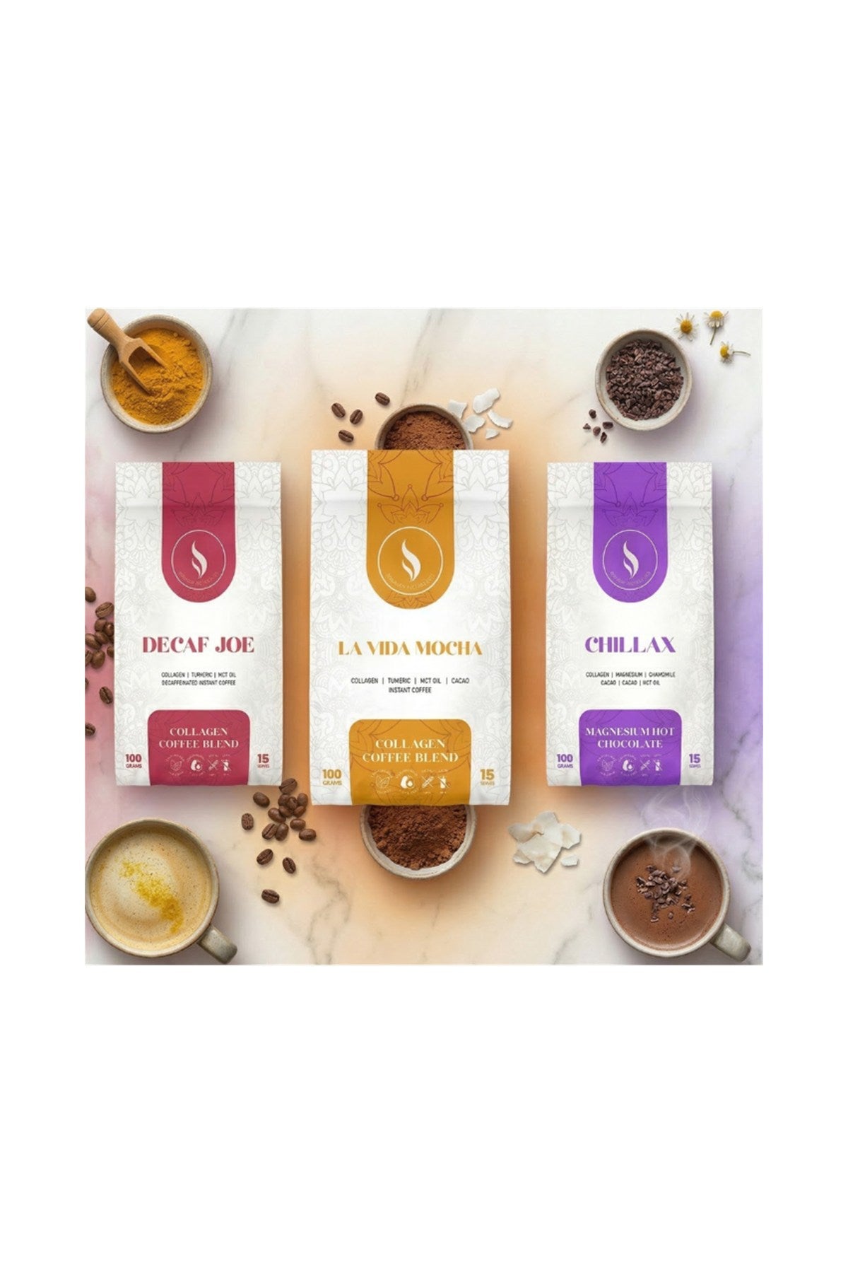 Daily Ritual Set, ritual gift set of three blends, Brewdy Coffee Co, front of pack on white background