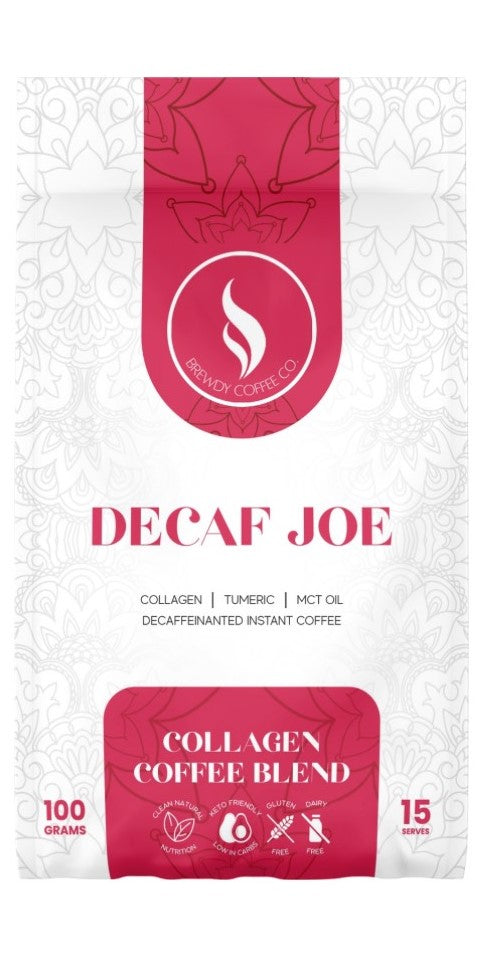 Decaf Joe front of pack, Brewdy Coffee Co